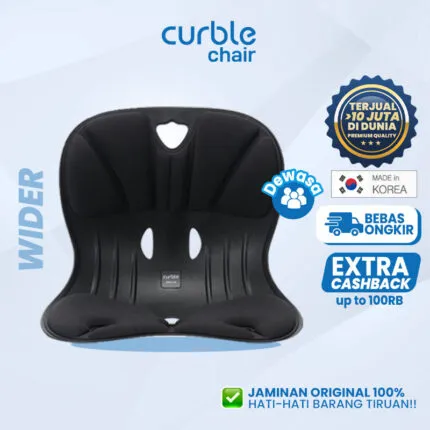 Curble Chair WIDER / Sandaran Kursi Penyangga Punggung - Black