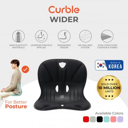 Curble Chair WIDER / Sandaran Kursi Penyangga Punggung - Black